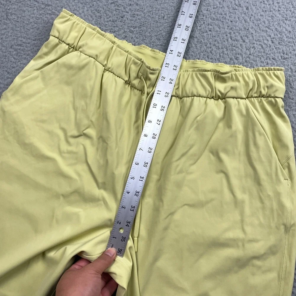 Lululemon Stretch High Rise Jogger Pants Womens 12 Yellow Luxtreme LW5DCRS